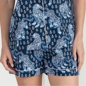 PRINTFRESH- PJ Shorts Blue Tiger Queen Size M